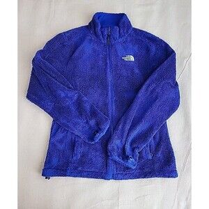 North Face Denali Jacket Womens M Blue Fleece Zip Pockets Outdoor Hiking Teddy